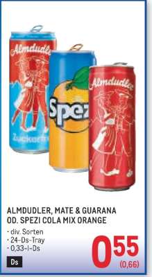 ALMDUDLER, MATE & GUARANA OD. SPEZI COLA MIX ORANGE