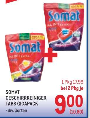 SOMAT GESCHIRRREINIGER TABS GIGAPACK