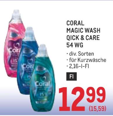 CORAL MAGIC WASH QICK & CARE 54 WG