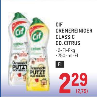 CIF CREMEREINIGER CLASSIC OD. CITRUS