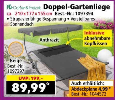 Doppel-Gartenliege