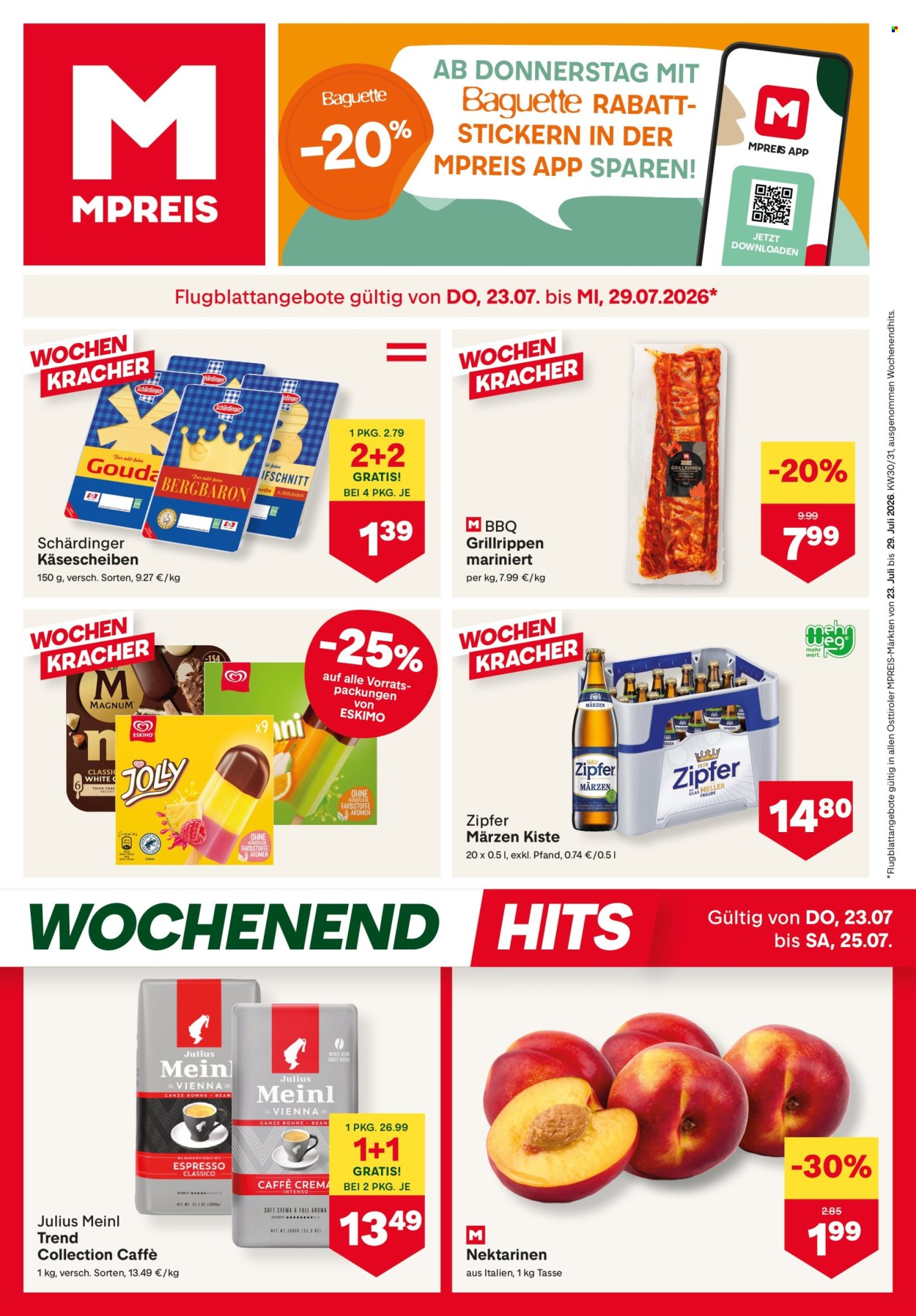 Angebote MPREIS - 23.7.2026 - 29.7.2026. Seite 1