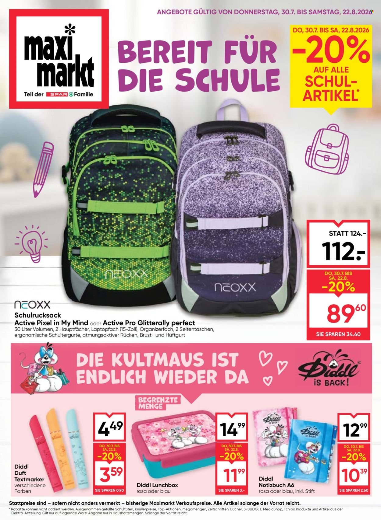 Angebote Maximarkt - 30.7.2026 - 22.8.2026. Seite 1