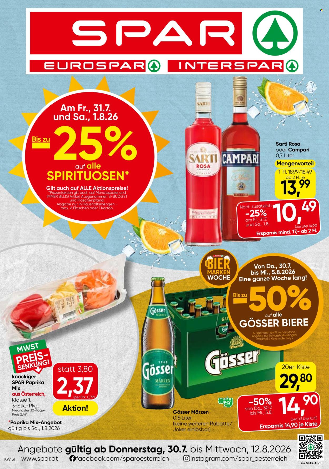 Angebote SPAR - 30.7.2026 - 12.8.2026. Seite 1