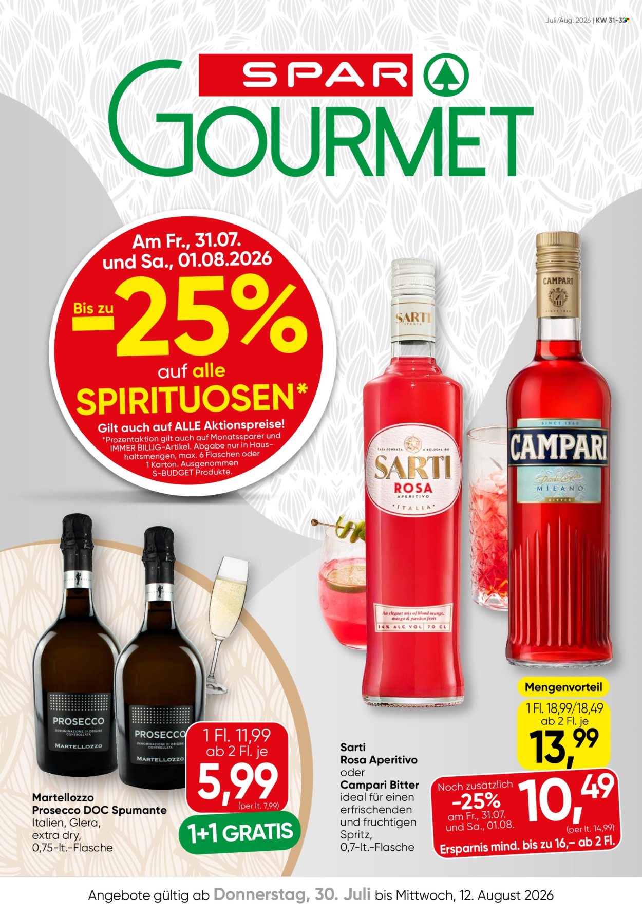 Angebote SPAR - 30.7.2026 - 12.8.2026. Seite 1