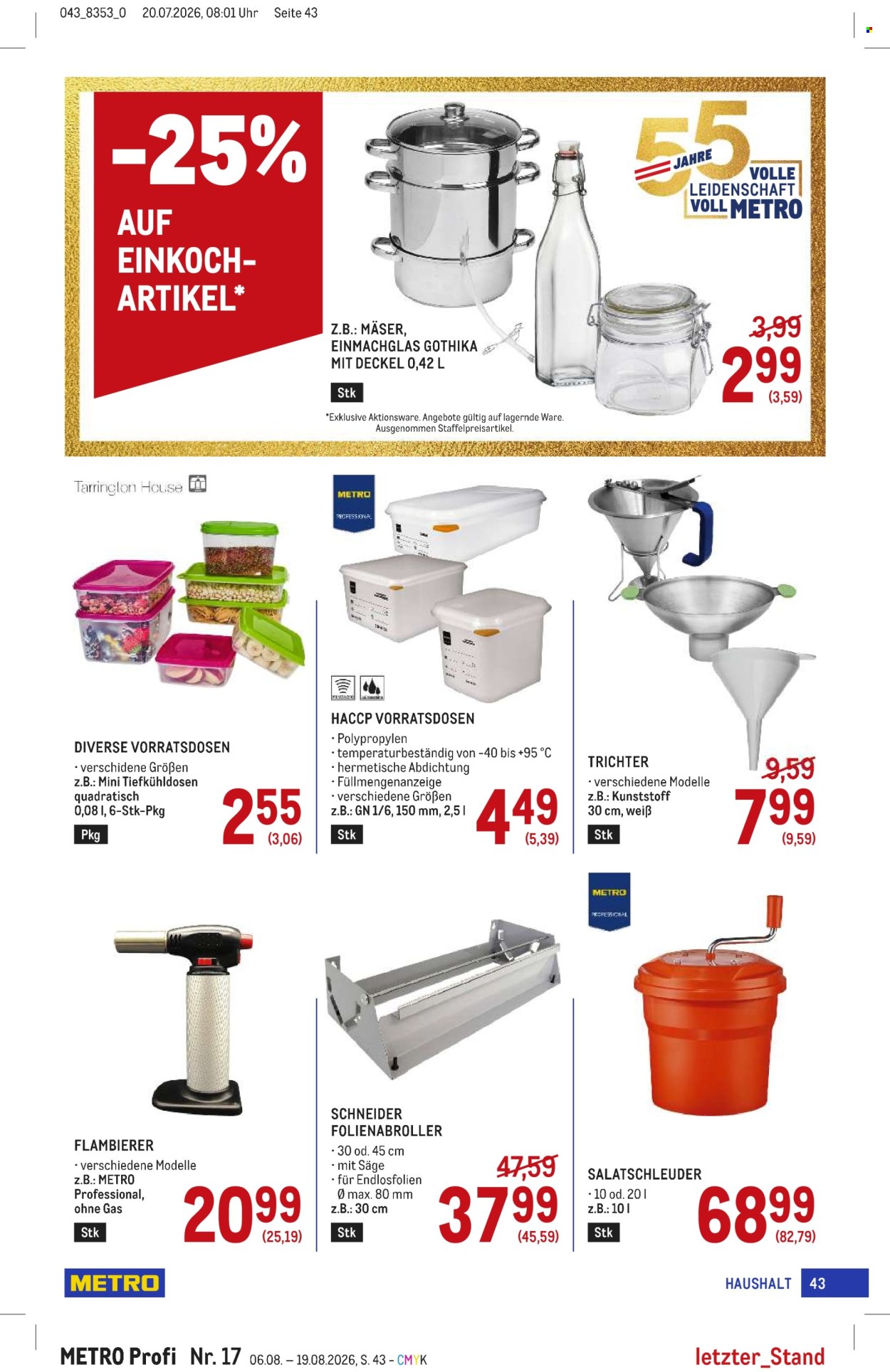 Angebote Metro - 6.8.2026 - 19.8.2026. Seite 43