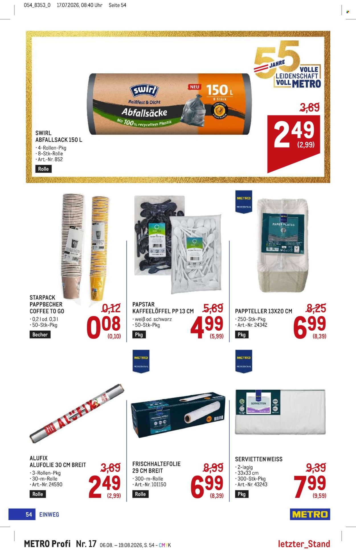 Angebote Metro - 6.8.2026 - 19.8.2026. Seite 54
