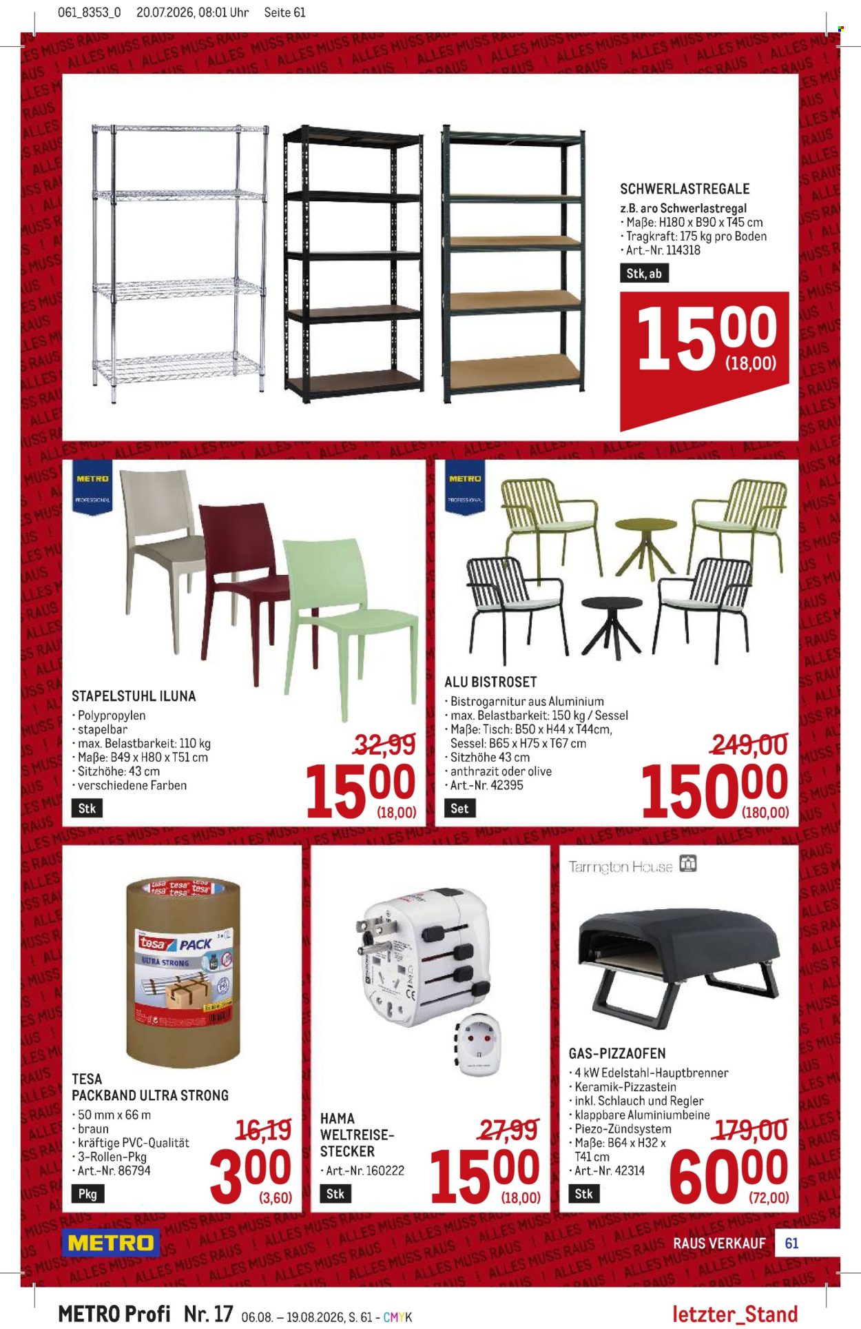 Angebote Metro - 6.8.2026 - 19.8.2026. Seite 61