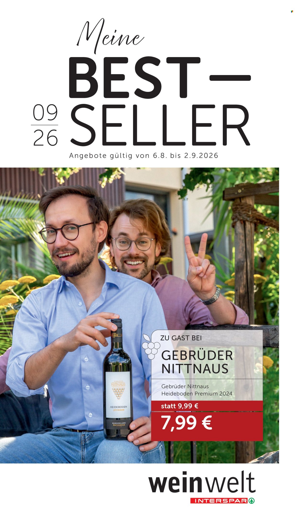 Angebote INTERSPAR - 6.8.2026 - 2.9.2026. Seite 1