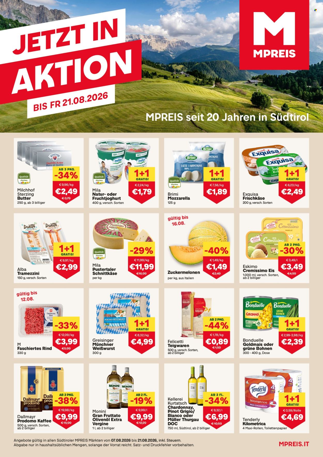 Angebote MPREIS - 9.8.2026 - 21.8.2026. Seite 1
