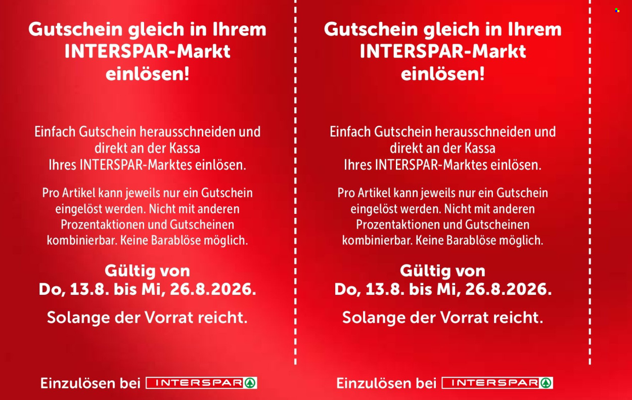 Angebote INTERSPAR - 13.8.2026 - 26.8.2026. Seite 14