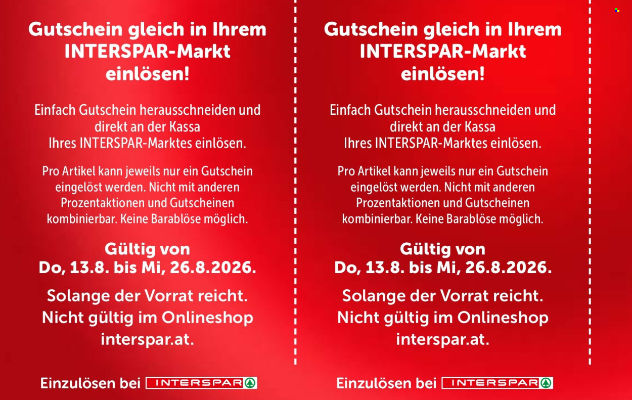 Angebote INTERSPAR - 13.8.2026 - 26.8.2026. Seite 26