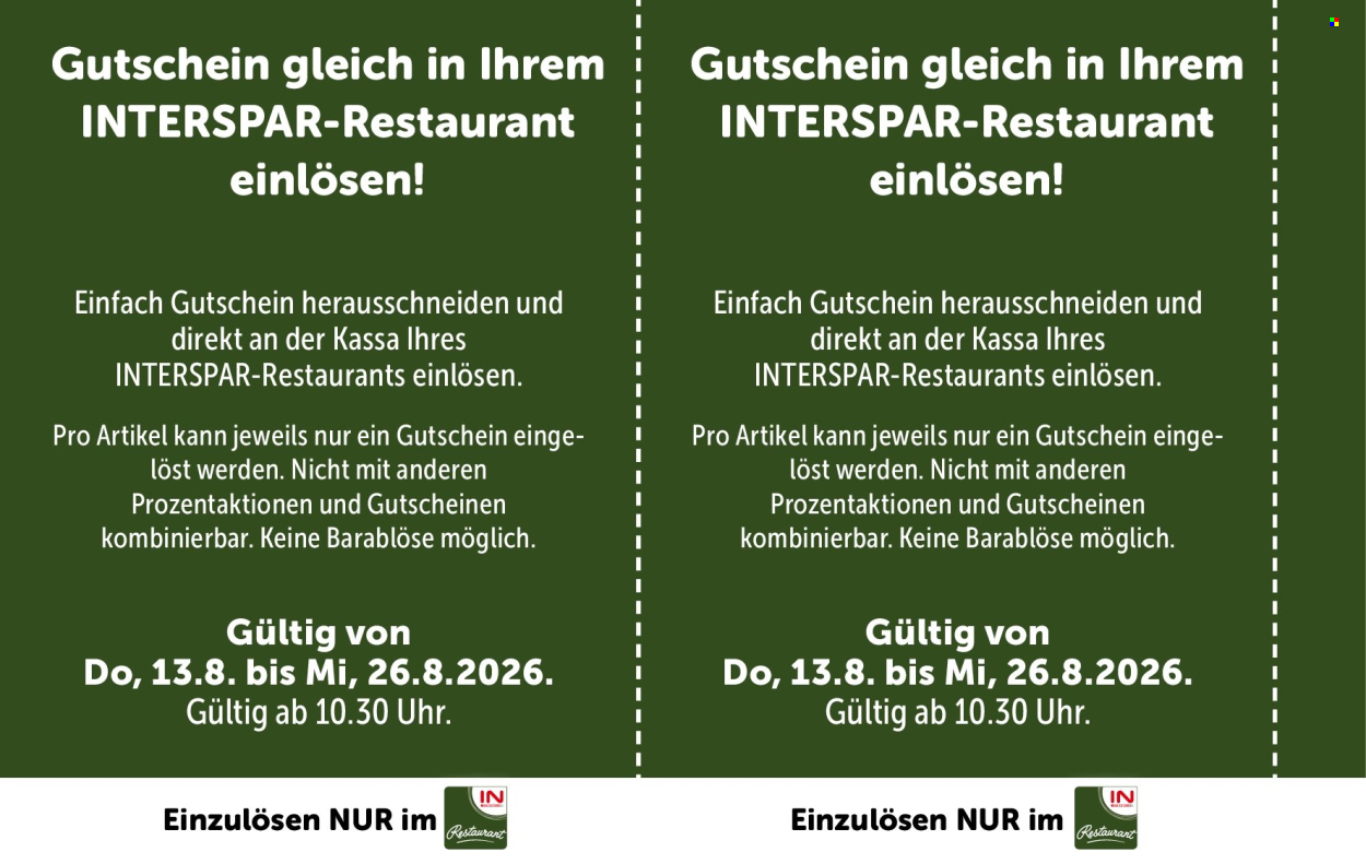 Angebote INTERSPAR - 13.8.2026 - 26.8.2026. Seite 28