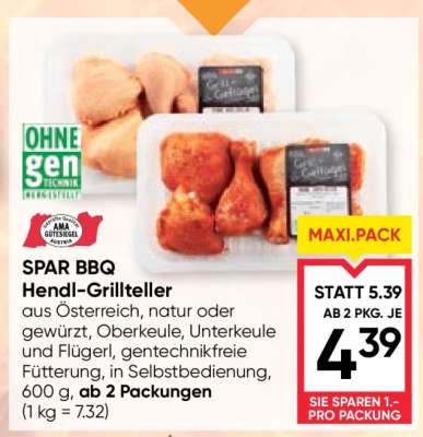 SPAR BBQ Hendl-Grillteller