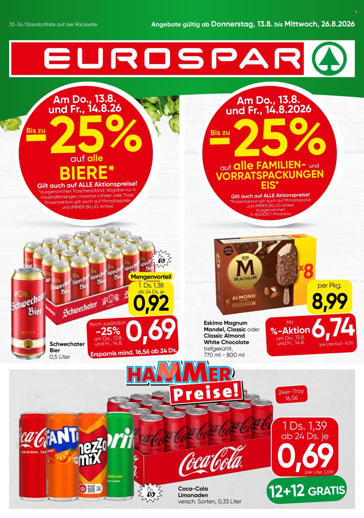 Angebote EUROSPAR - 13.8.2026 - 26.8.2026. Seite 1