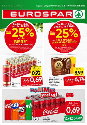 Angebote EUROSPAR - 13.8.2026 - 26.8.2026.