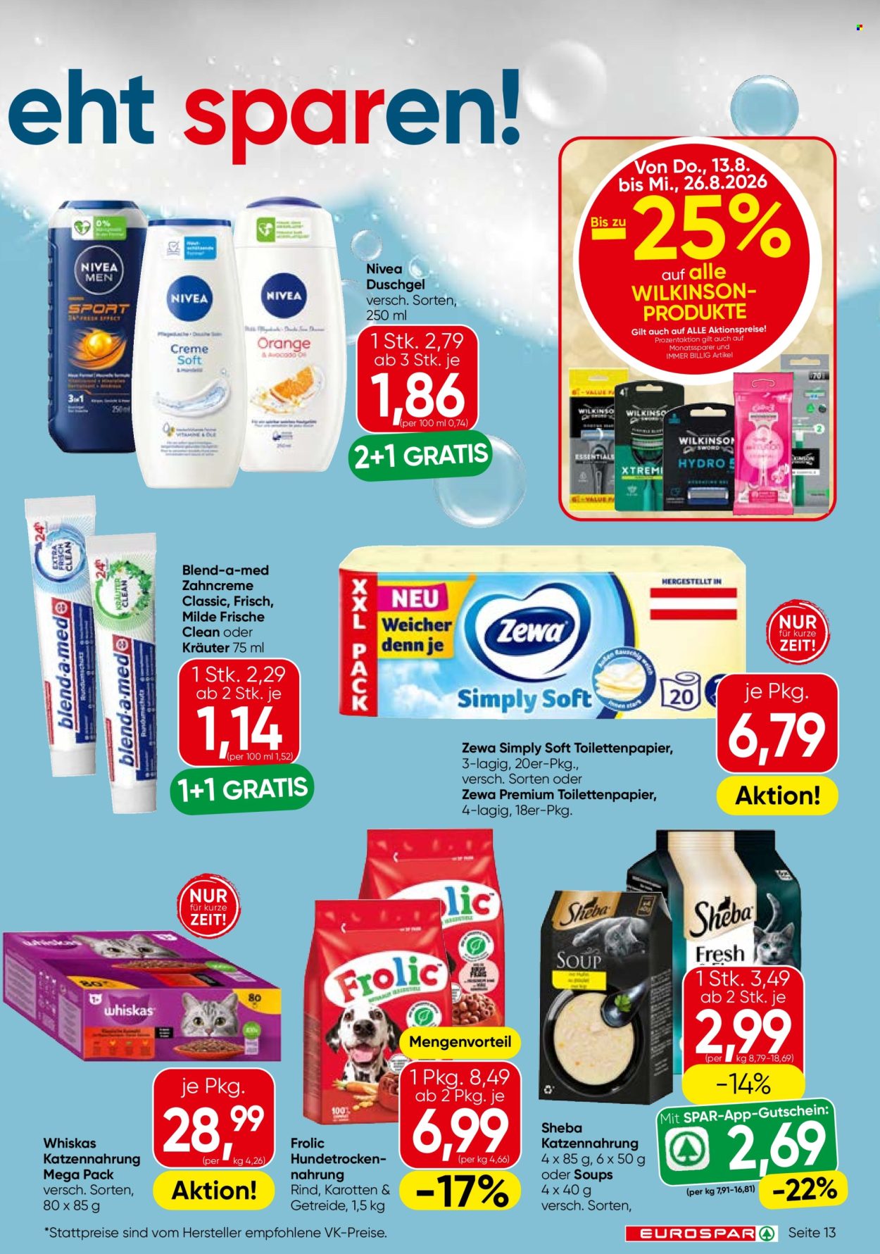 Angebote EUROSPAR - 13.8.2026 - 26.8.2026. Seite 13