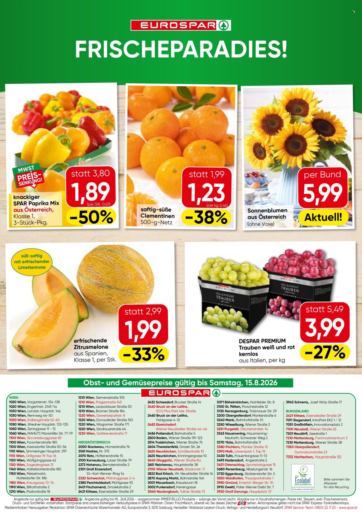 Angebote EUROSPAR - 13.8.2026 - 26.8.2026. Seite 16