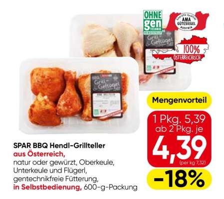 SPAR BBQ Hendl-Grillteller