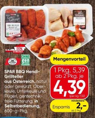 SPAR BBQ Hendl-Grillteller