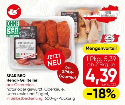 SPAR BBQ Hendl-Grillteller