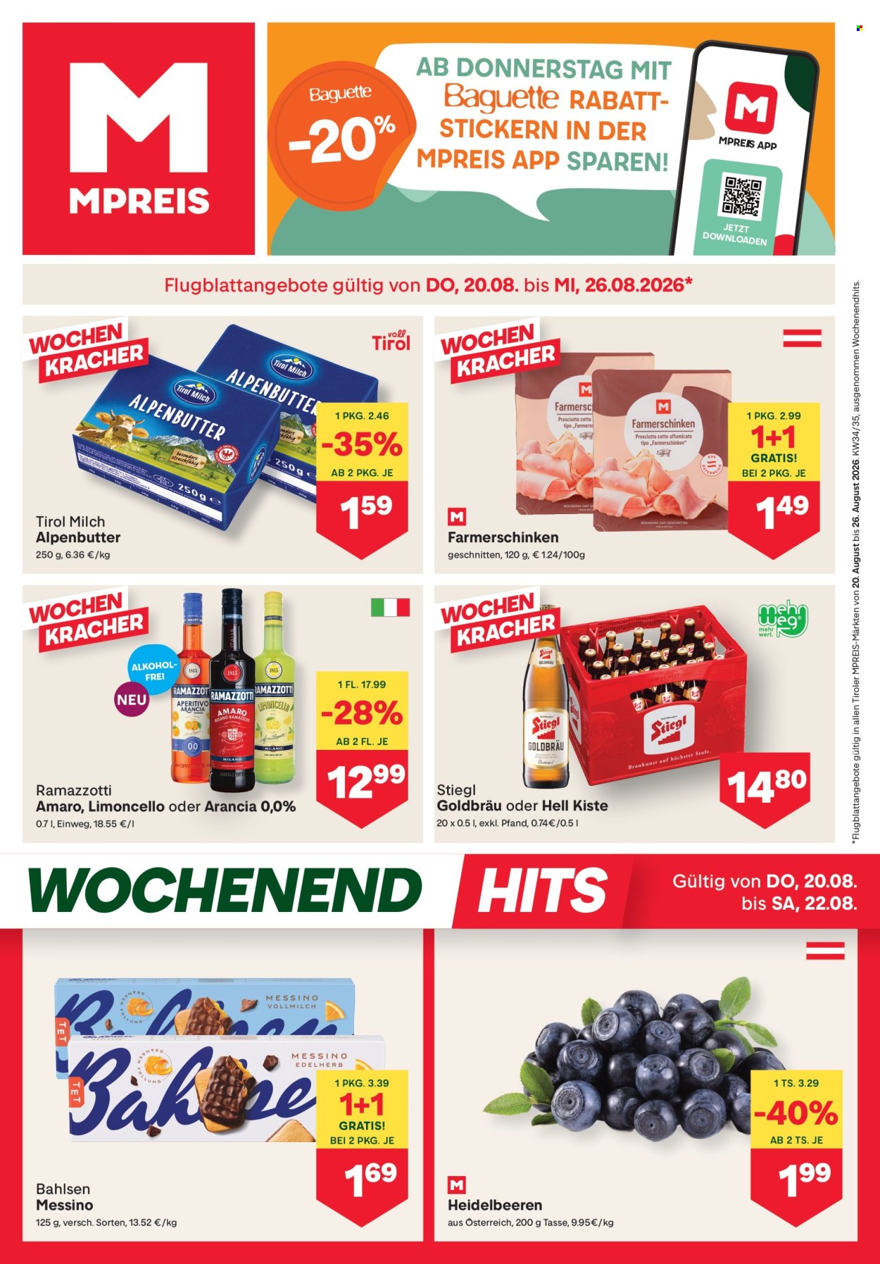 Angebote MPREIS - 20.8.2026 - 26.8.2026. Seite 1