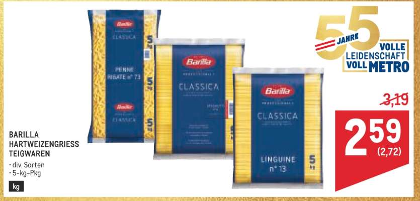 Barilla Hartweizengrieß Teigwaren
