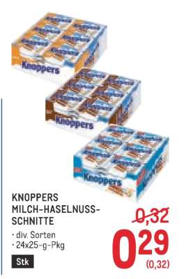 KNOPPERS MILCH-HASELNUSS-SCHNITTE