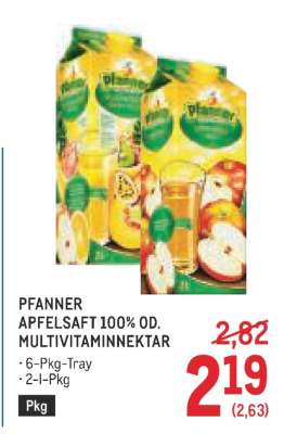 PFANNER APFELSAFT 100% OD. MULTIVITAMINNEKTAR