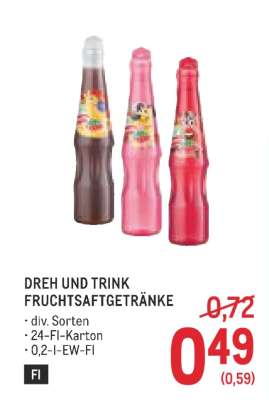 DREH UND TRINK FRUCHTSAFTGETRÄNKE