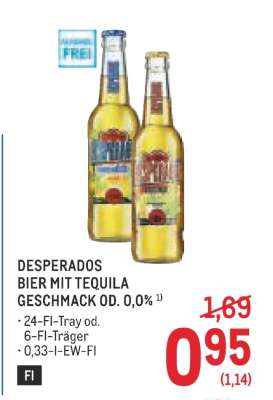 DESPERADOS BIER MIT TEQUILA GESCHMACK OD. 0,0%