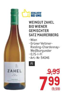 WEINGUT ZAHEL BIO WIENER GEMISCHTER SATZ MAURERBERG