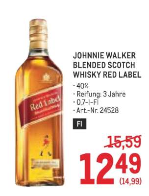 Johnnie Walker Blended Scotch Whisky Red Label