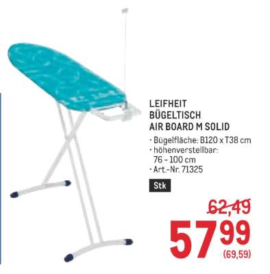 LEIFHEIT BÜGELTISCH AIR BOARD M SOLID