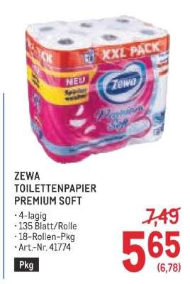 ZEWA TOILETTENPAPIER PREMIUM SOFT