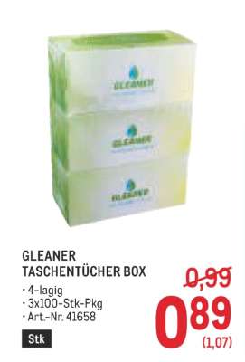 GLEANER TASCHENTÜCHER BOX