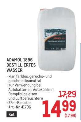 ADAMOL 1896 DESTILLIERTES WASSER