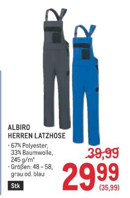ALBIRO HERREN LATZHOSE