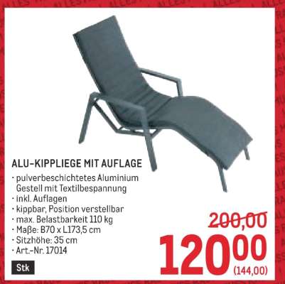 ALU-KIPPLIEGE MIT AUFLAGE