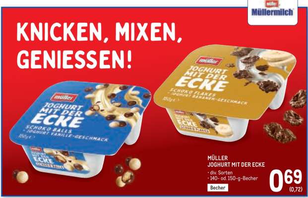 Müller Joghurt mit der Ecke
