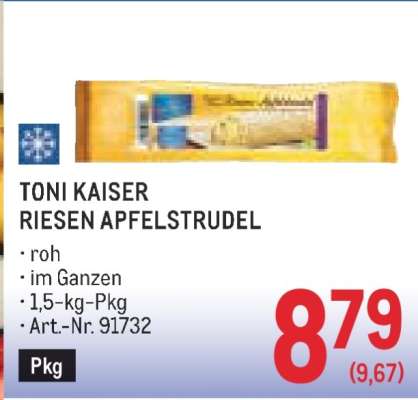 TONI KAISER RIESEN APFELSTRUDEL