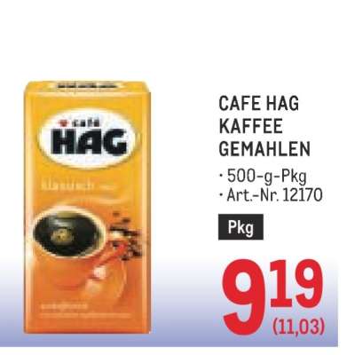 CAFE HAG KAFFEE GEMAHLEN