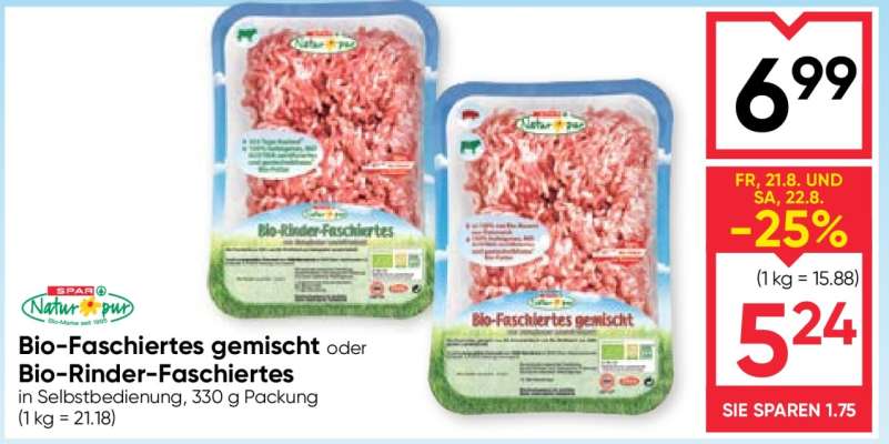 Bio-Faschiertes gemischt oder Bio-Rinder-Faschiertes