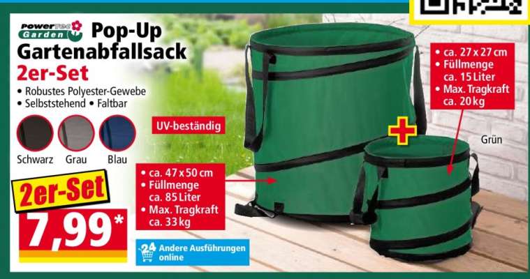 Powerfix Garden Pop-Up Gartenabfallsack 2er-Set
