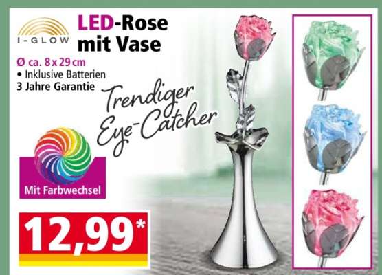 LED-Rose mit Vase