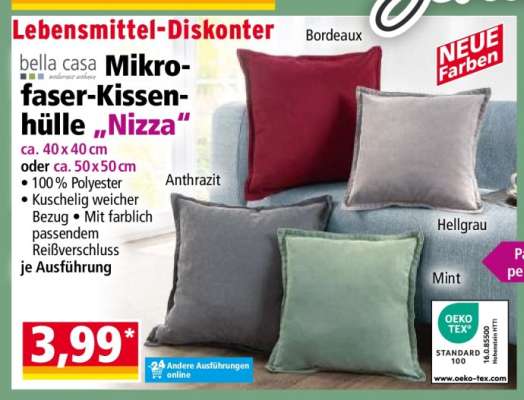 bella casa Mikrofaser-Kissenhülle „Nizza“