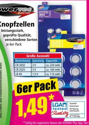 Powertec Electric Knopfzellen
