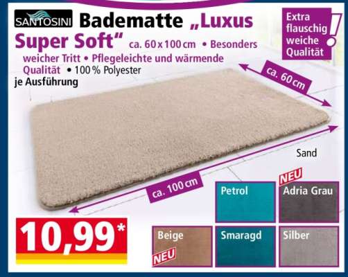 SANTOSINI Badematte „Luxus Super Soft“