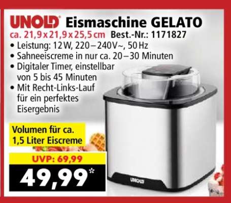 UNOLD Eismaschine GELATO
