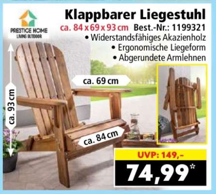 Klappbarer Liegestuhl
